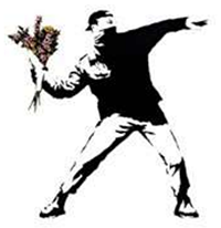 Banksy flower bomber